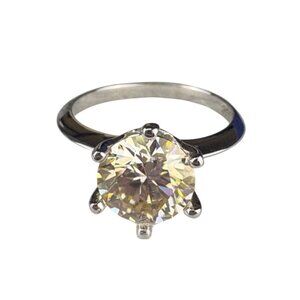 GRA Womens Silver Tone Moissanite Engagement Ring With S925 Sterling Certificati